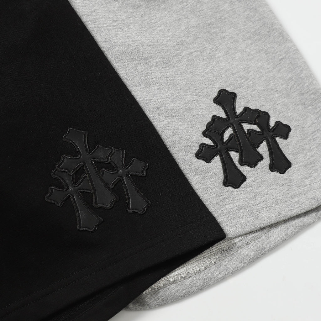 Chrome Hearts Cemetery Leather Cross Patch Paper Jam Shorts