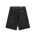 Chrome Hearts Cross Patch Embroidered & Hand-Painted Denim Shorts 9927