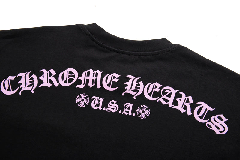 Chrome Hearts USA Script Logo Short Sleeve T-Shirt Tee 6050