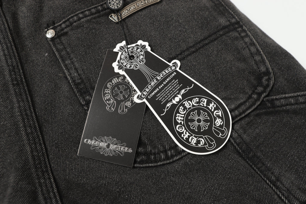 Chrome Hearts Vintage Cross Patchwork Washed Carpenter Denim Shorts 9903