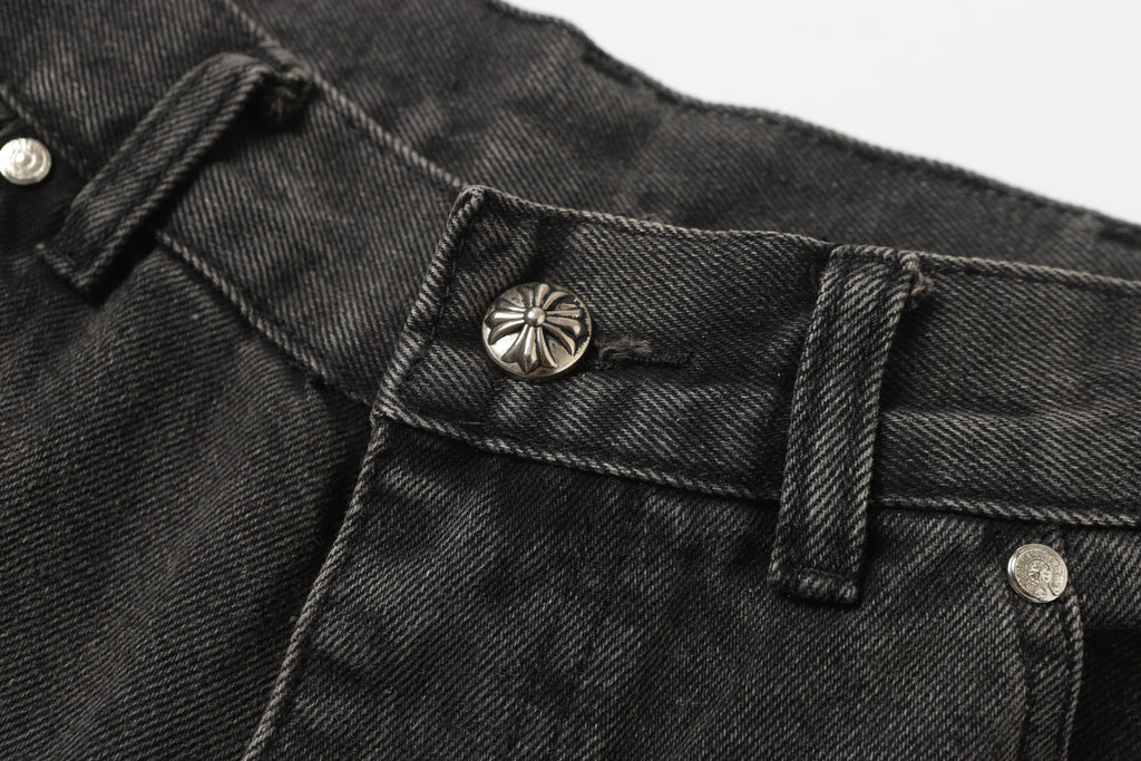 Chrome Hearts Vintage Cross Patchwork Washed Carpenter Denim Shorts 9903