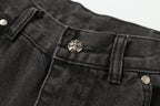 Chrome Hearts Vintage Cross Patchwork Washed Carpenter Denim Shorts 9903