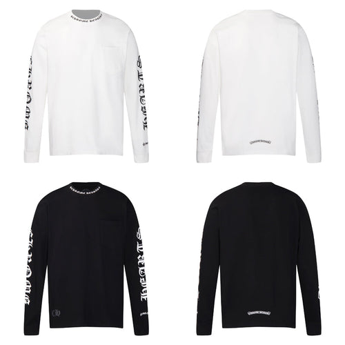 Chrome Hearts Letter Neck Floral Long Sleeve T-Shirt 9011