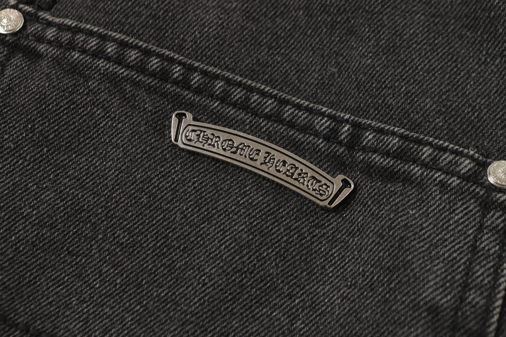 Chrome Hearts Vintage Cross Patchwork Washed Carpenter Denim Shorts 9903